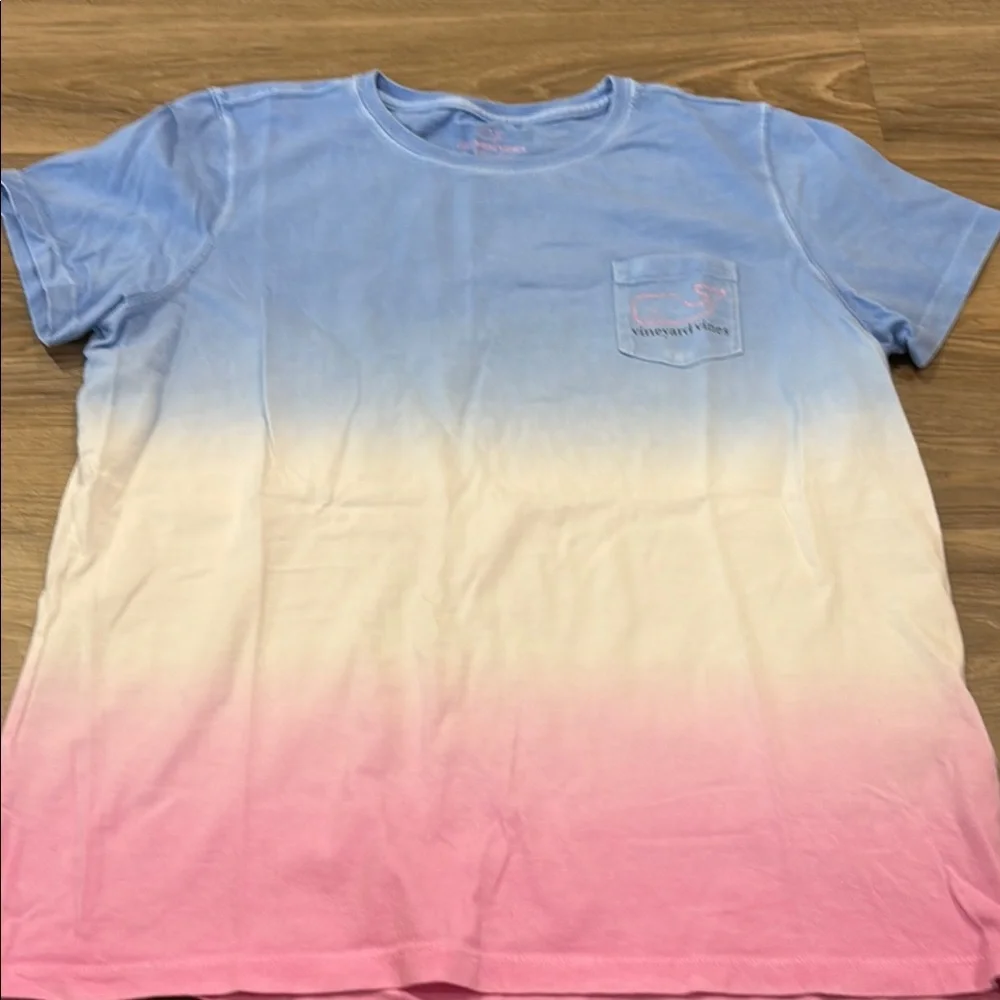 Vineyard Vines Blue and Pink Ombré Short Sleeve Tee - Picture 2 of 4